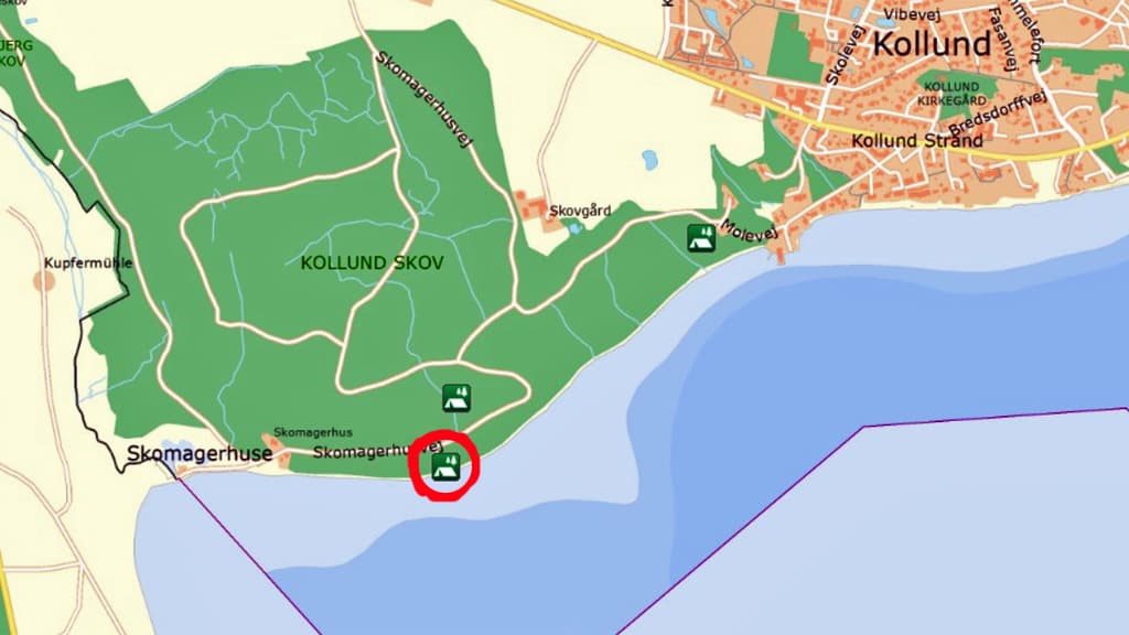 Kollund Skov - Kystnær shelterplads