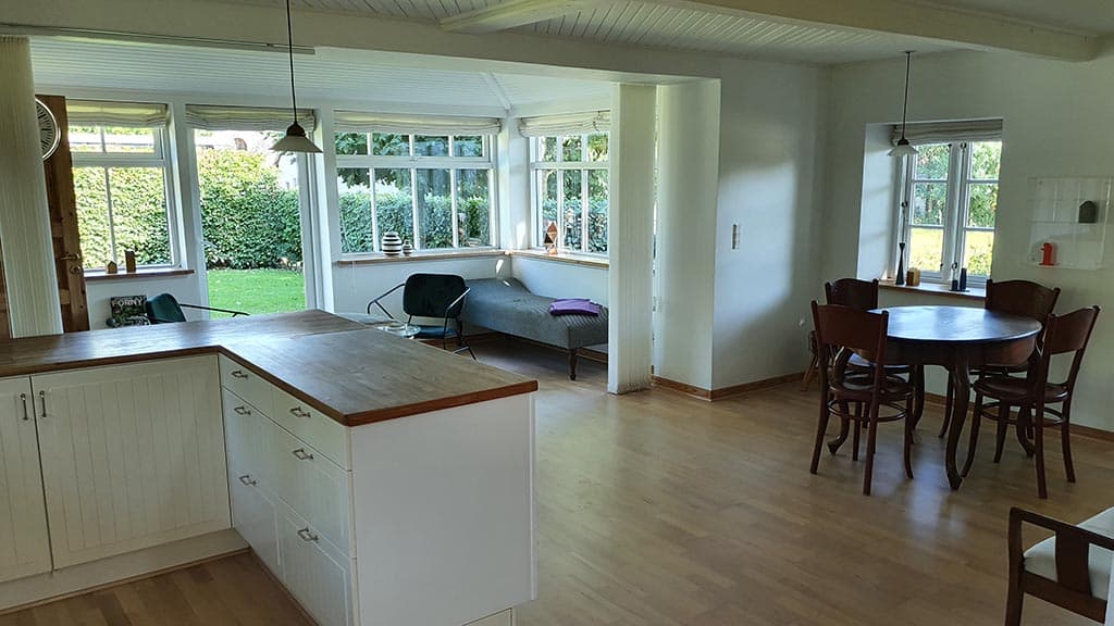 Hyggelige stuer i Slotsgårdens feriehus