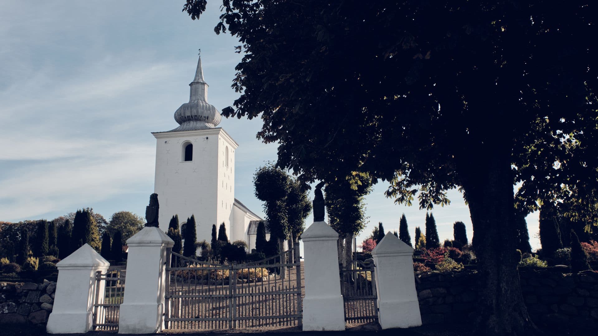 Udsigt over Nørup Kirke ved Vejle