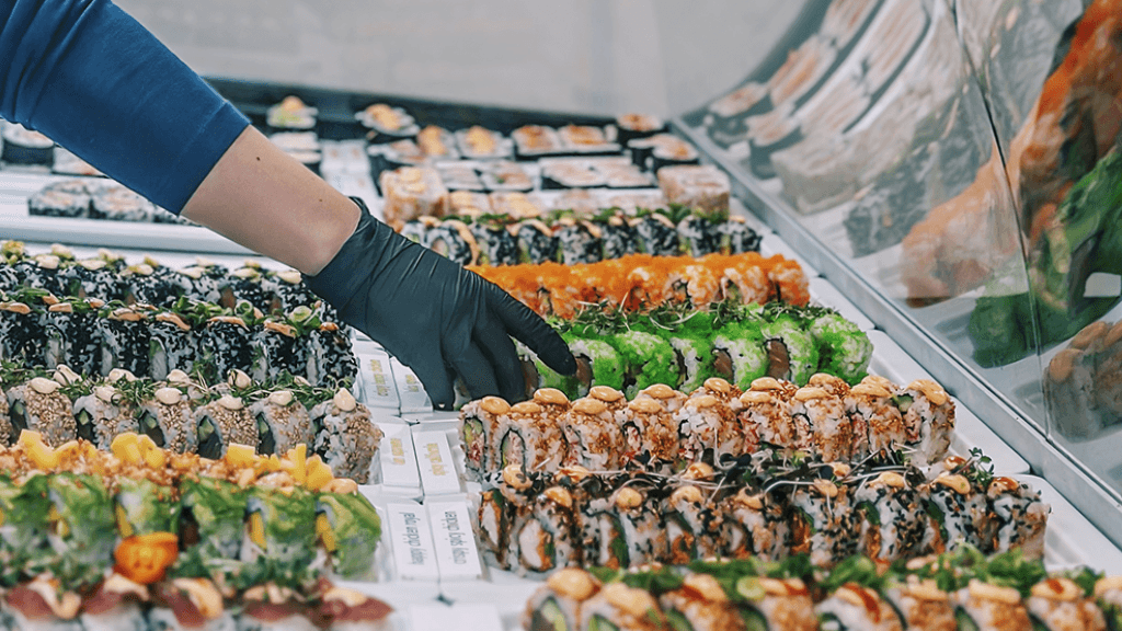 Wide selection of sushi