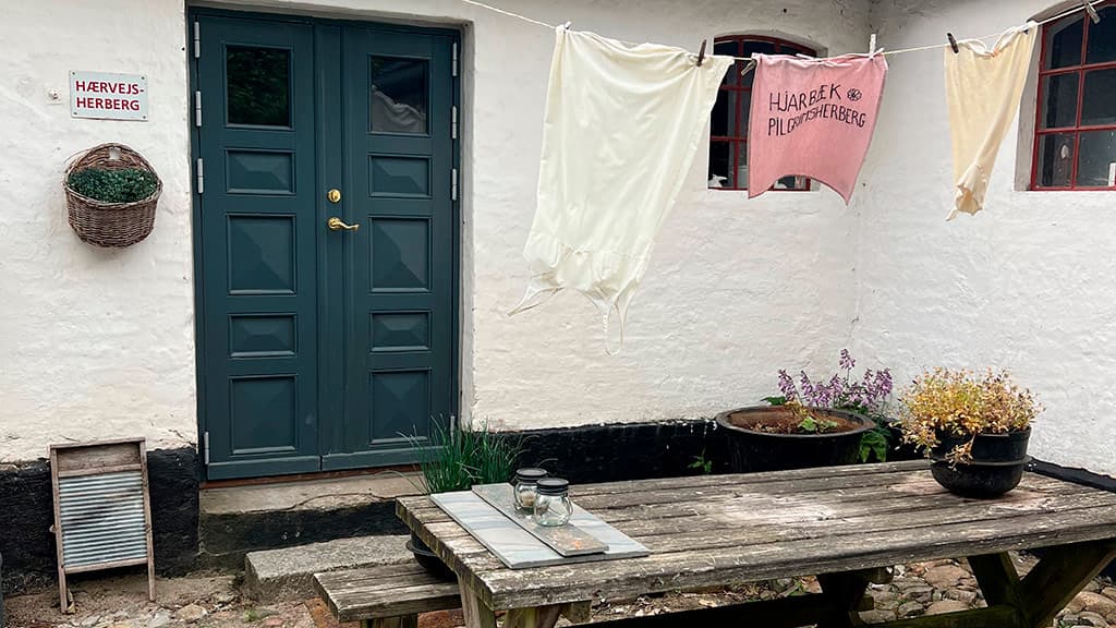 Eingang zum Hjarbæk Pilgrimsherberg