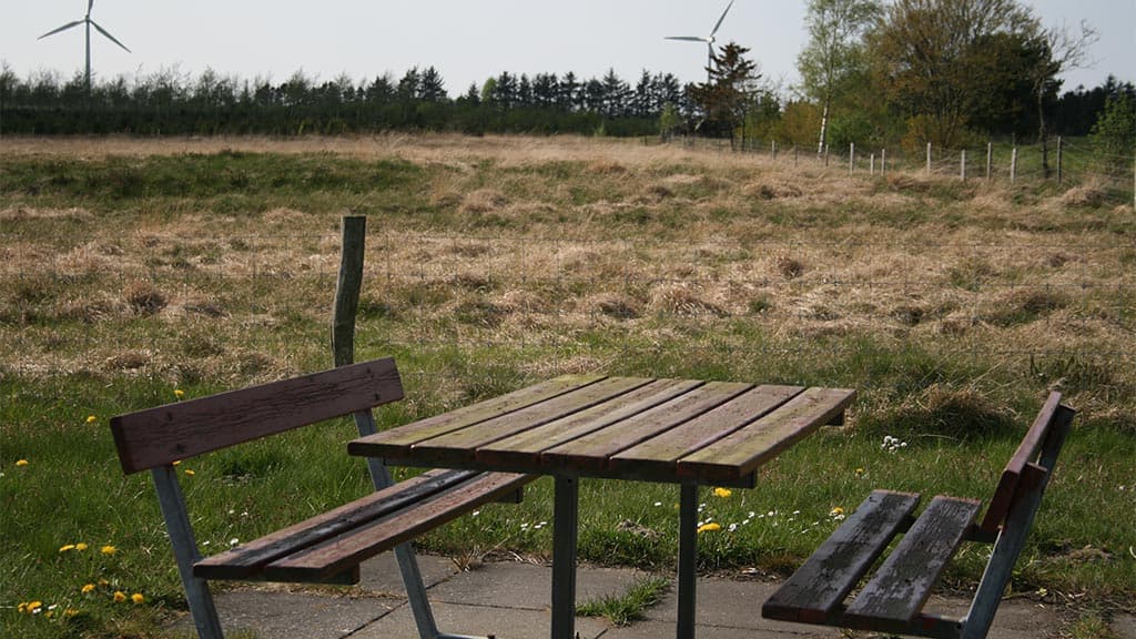 Bænk ved hærvejens rasteplads