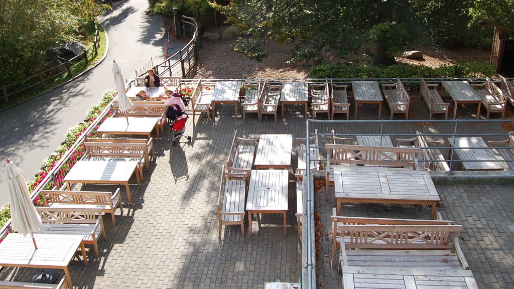 Udendørs området ved Restaurant Skovebakken